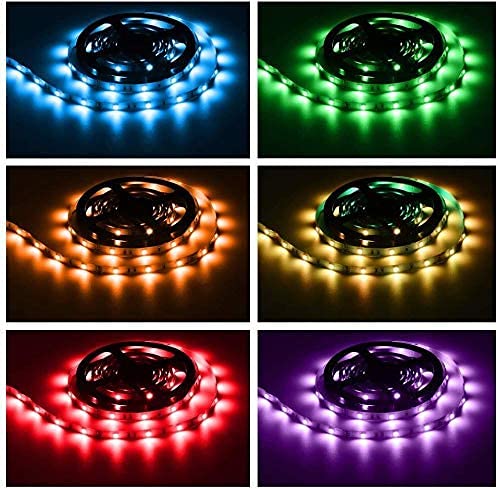 phopollo Led Strip Lights Color Changing 16.4ft Flexible 5050 RGB Led Lights Kit with Power Supply and 44 Keys Remote - NewNest Australia