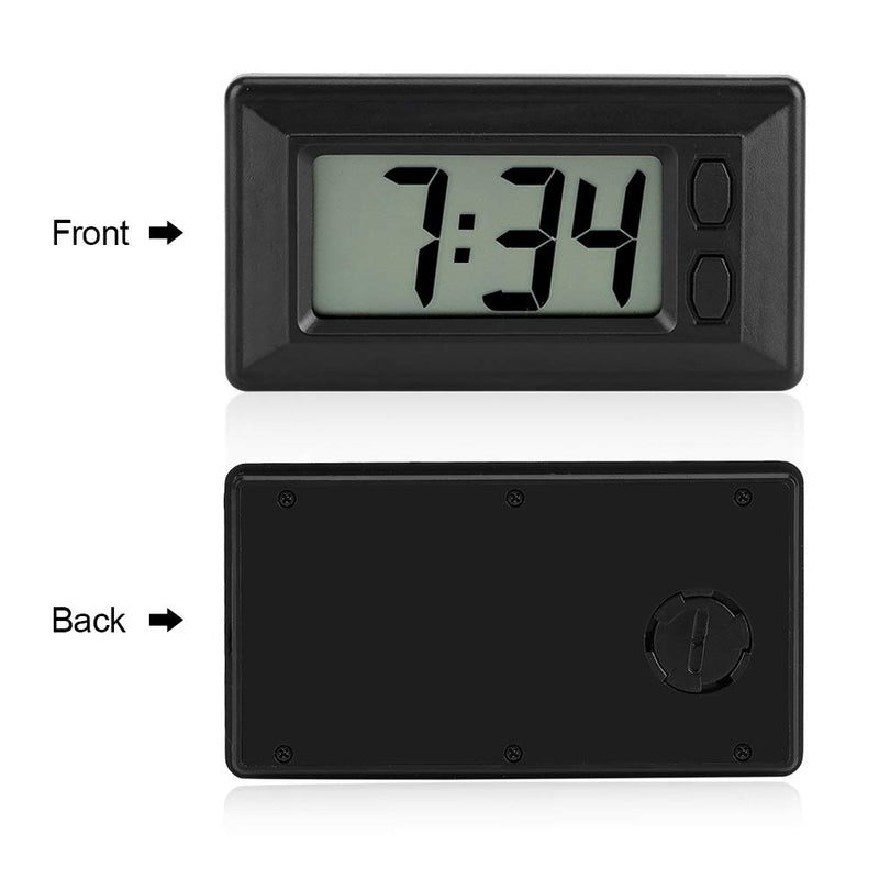 NewNest Australia - MAGT Digital Clock, Portable LCD Car Dashboard Desk Electronic Clock Date Time Calendar Display Dashboard with Adhesive Pad,Backlit Screen 