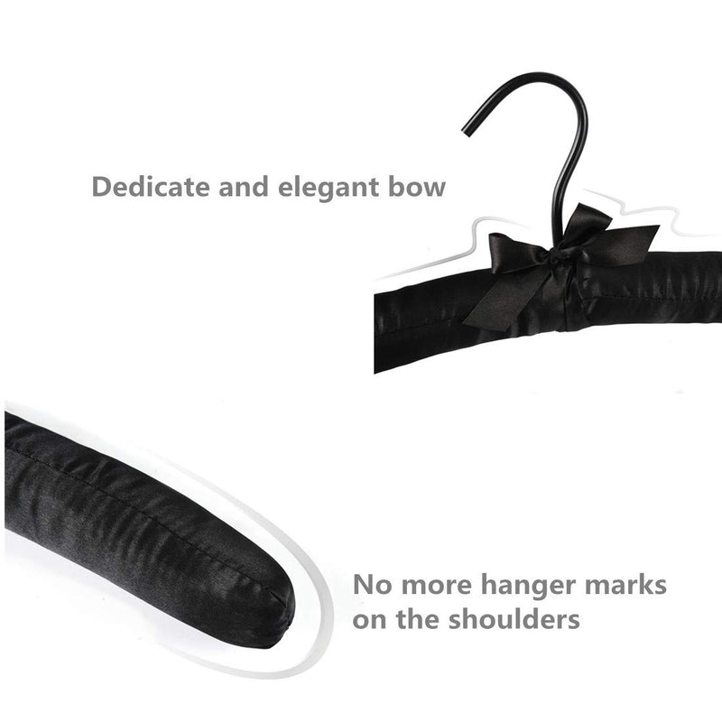 NewNest Australia - Better to U Satin Padded Blouse Sweater Hangers (5 PCS) (Black) Black 