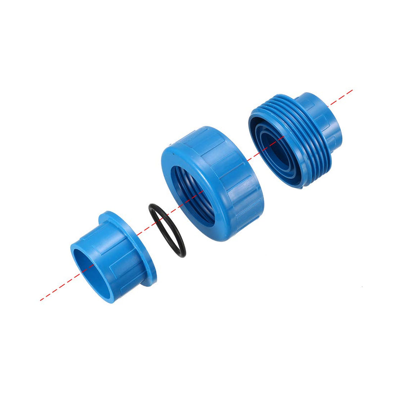 uxcell 32mm X 32mm PVC Pipe Fitting Union Solvent Socket Quick Connector Blue 2pcs - NewNest Australia