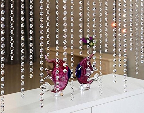 VOVOV 20FT Clear Crystal Garland Chandelier Octagon Beads Chain Beaded Trim - NewNest Australia