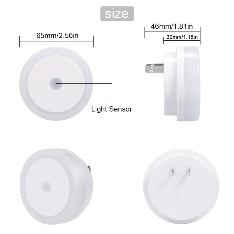 4 Pack Night Light, Briignite LED Night Light for Kids, Plug in Night Light, Light Sensor Night Lights, Smart Night Light, Hallway Lights, Wall Light, nightlight for adult, Soft White 3000K, 0.6W 60LM Warm White 3000k - NewNest Australia