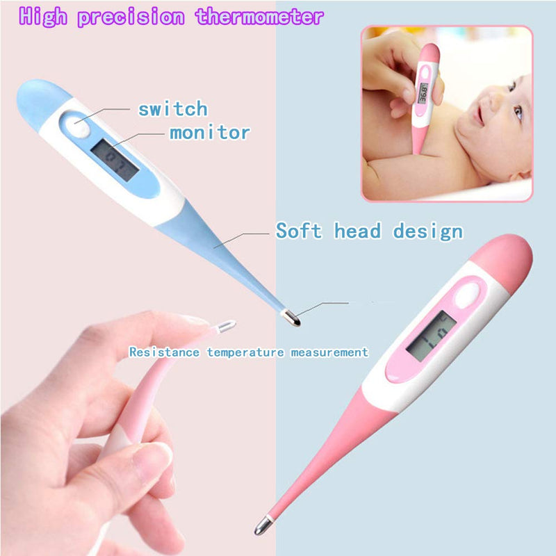 Baby Grooming Kit, 8 in 1 Baby Hair Brush/Nail Clipper/Nose Cleaner/Finger Toothbrush/Nail Scissors/Manicure Kit for Baby Care Keep Healthy and Clean(Blue Pink Yellow) (Pink) - NewNest Australia
