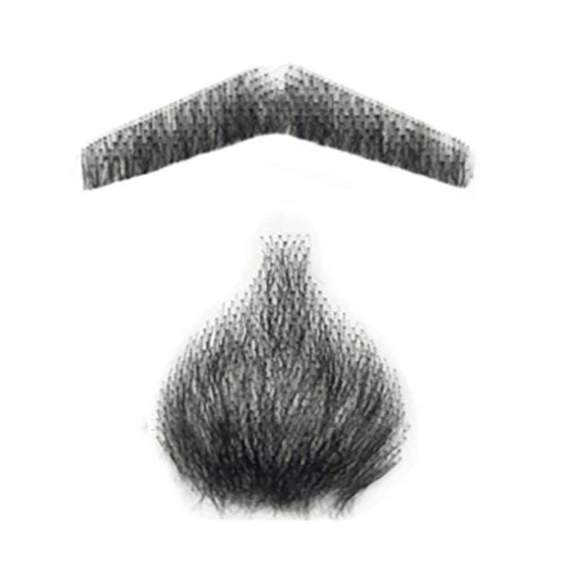 Remeehi Goatee Men's Beard Real Hair Lace Handmade Mustache for Fancy Dress Black Zhou - NewNest Australia