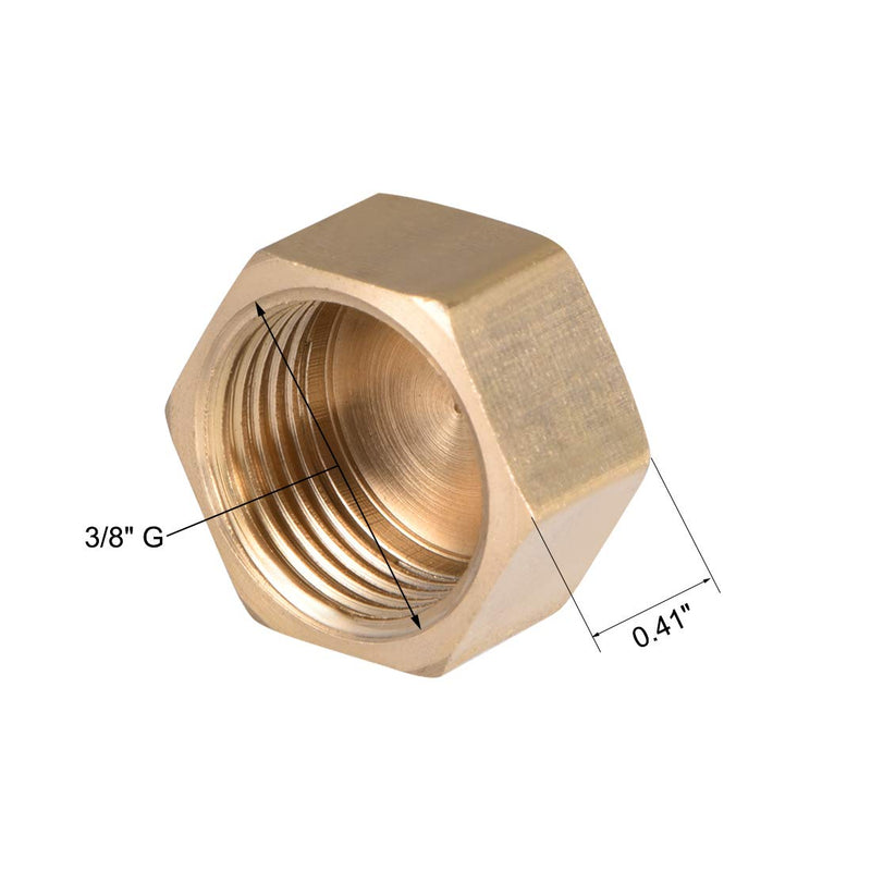 uxcell G3/8 Pipe Fitting Cap, Brass Hex Female Thread Hose Connector, for Garden and Outdoor Water Pipes Nozzle Joints, 10Pcs - NewNest Australia