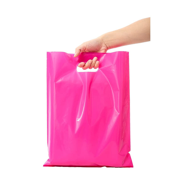 Small Merchandise Bag for Small Business Plastic Shopping Bag for Retail Plastic Die Cut with Handle from ysmile 100 ct 5.9"x7.8" Extra Thick 2.5 Mil - Rose/Pink 5.9"x7.8" - NewNest Australia