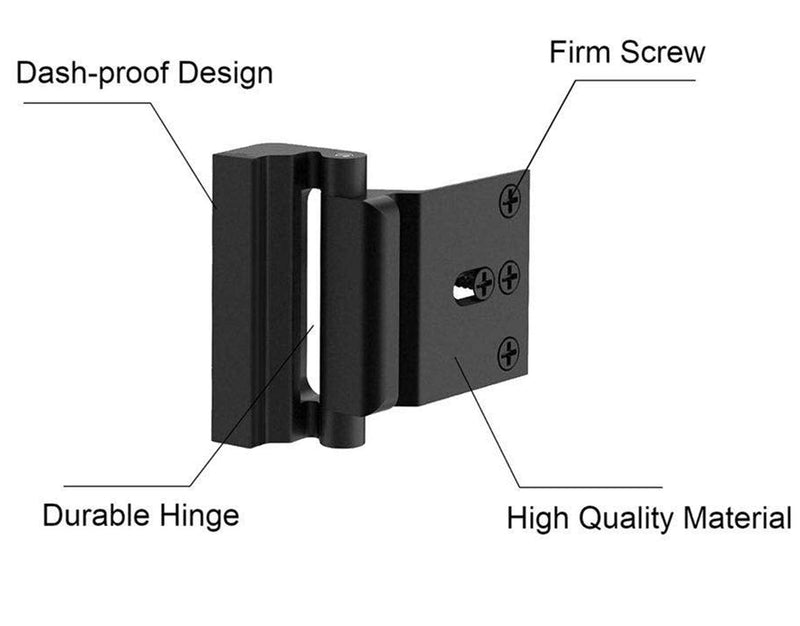 TOYFUL 2 Pack Door Reinforcement Locks with 8 Screws, Home Security Door Lock for Toddler, Childproof Door Lock Night Lock Withstand 800 Lbs Black - NewNest Australia