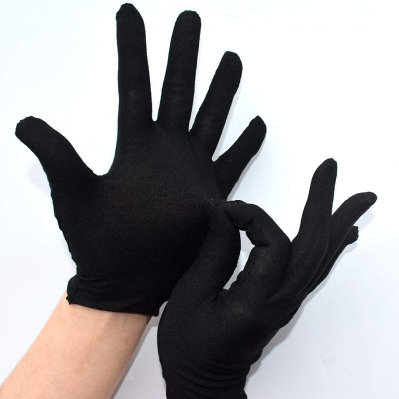 HEALLILY 12 Pairs Working Gloves Cotton Gloves Reusable Cleaning Gloves Adults Protective Gloves Labor Supply for Industrial Labor Gardening M Black M (Pack of 12) Black 1 - NewNest Australia