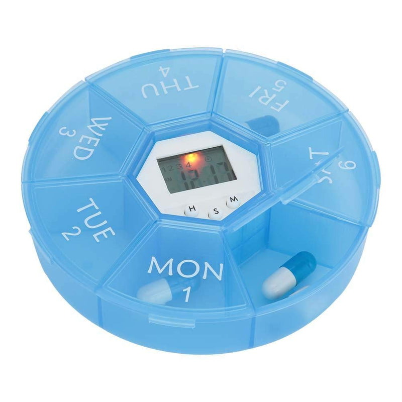 Brrnoo Automatic Medication Reminder Daily Pill Reminder with Timer, Pill Organiser for Setting Alarms and Taking Medicine, 7day Pill box with backlight (bule) Bule - NewNest Australia