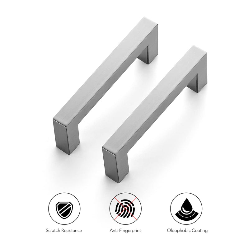 Ravinte 3 Pack 3-1/2 Inch Kitchen Square Cabinet Handles Satin Nickel Cabinet Pulls Brushed Nickel Drawer Pulls Kitchen Cabinet Hardware Kitchen Handles 3-1/2 Inch Hole Center - NewNest Australia