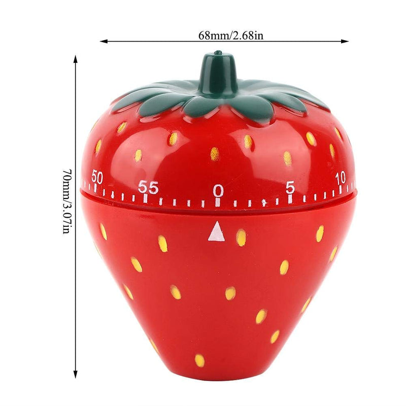 NewNest Australia - Mechanical Kitchen Timer Kitchen Reminder Alarm Clock Countdown Clock -Red Strawberry Shaped 