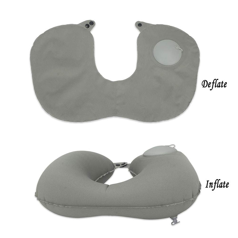 Inflatable Travel Pillow, 2019 New Pressing U-shaped Neck Pillow, Portable Sleeping Pillow for Airplane, Train, Car, Office (Gray) - NewNest Australia