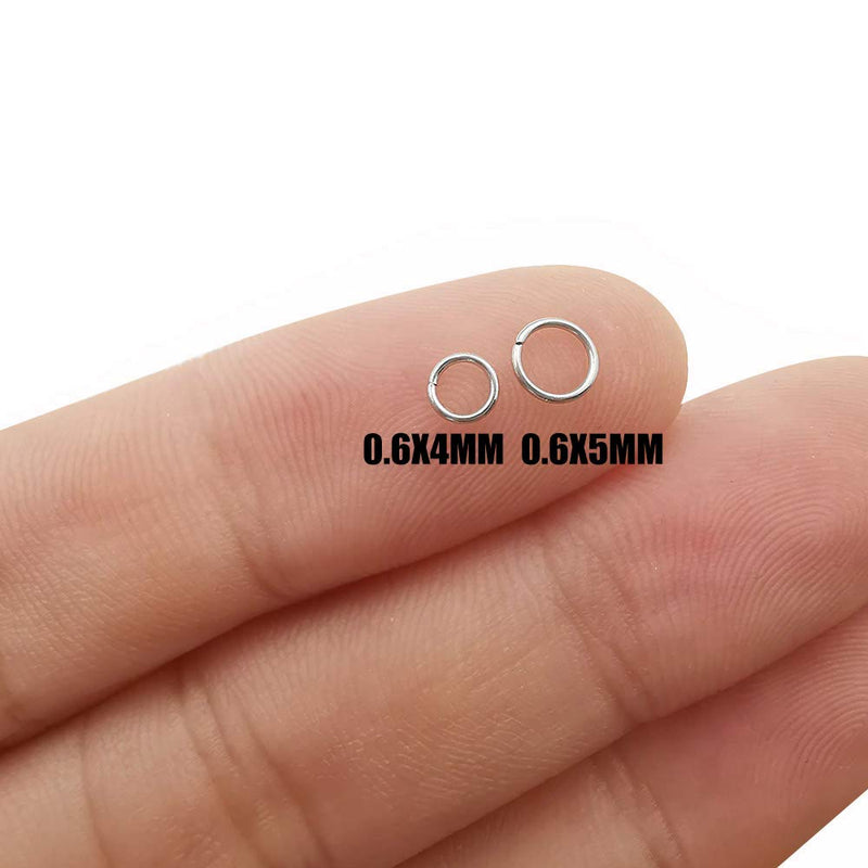 1000 pcs Mixed 4mm 5mm Stainless Steel Rings Jump Rings Connector Rings for Jewelry Making Necklaces Bracelet Earrings Keychain DIY Craft (M532) M532 - NewNest Australia