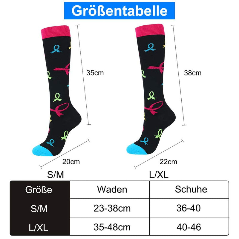 Miavogo 3 Pairs Of Compression Stockings For Women, Compression Socks With 20-30 Mmhg, Colorful Thrombosis Stockings, Compression Socks For Sports, Running, Travel - NewNest Australia