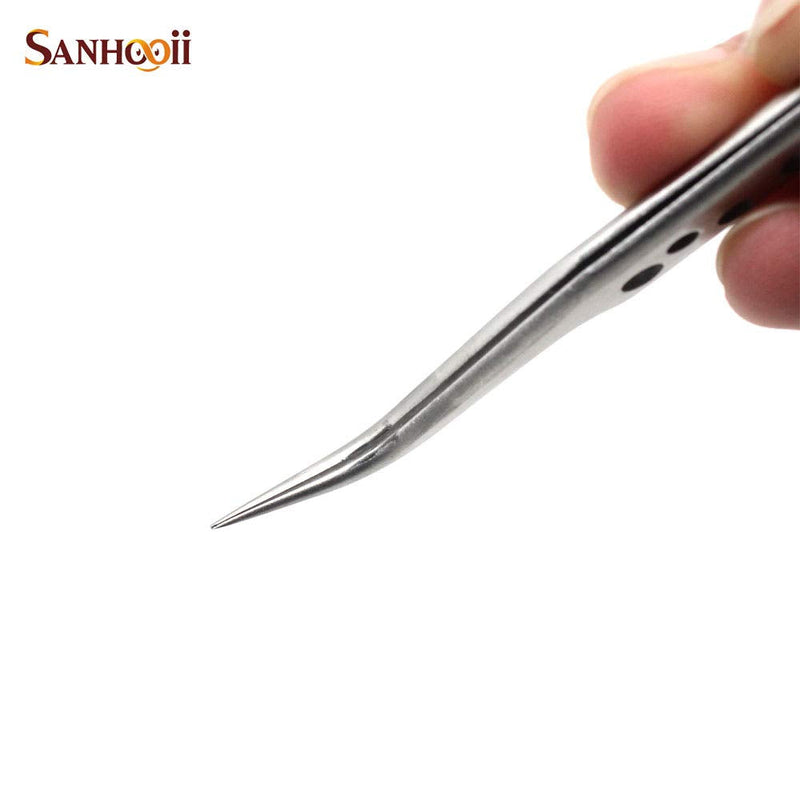 4 Pieces Sanhooii Tweezers Set, 4 Pieces, Anti-Static Stainless Steel, Precise Esd Tweezers, 2 Straight, 2 Curved For Repair Tools For Electronics, Jewelry Making, Industry, Grip Silver - NewNest Australia
