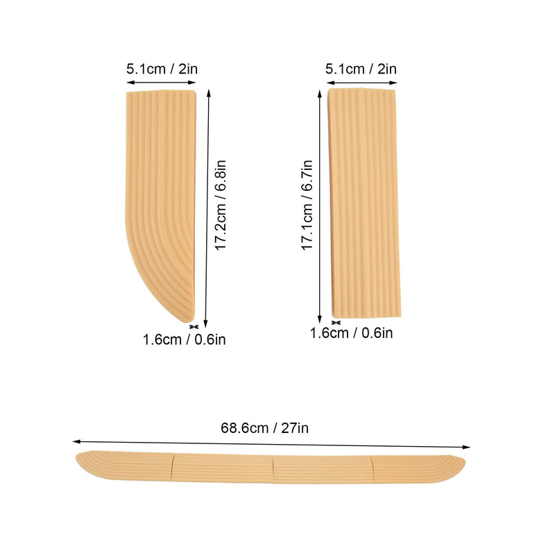 TOPINCN 4PCS Transition Threshold Ramp For a Door Sill, Universal Sweeper Door Sill Stair Wheelchair Door Sill Free Assembly Rubber Door Threshold Protect(Beige) Beige - NewNest Australia