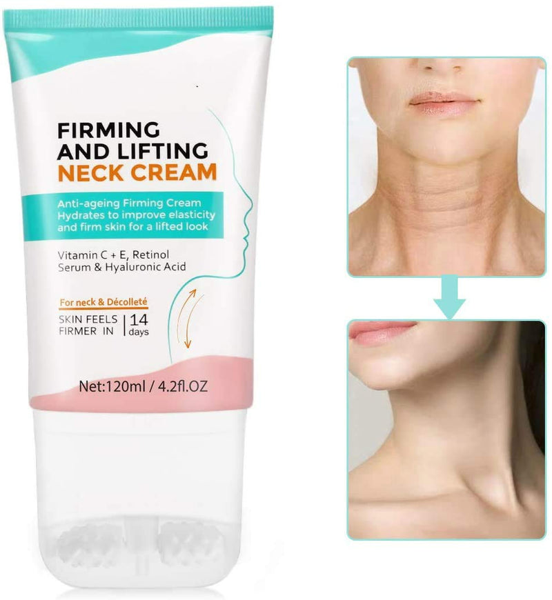 Neck Cream,Neck Firming Cream with 2 in 1 Roller Massage, Anti Aging Moisturizer for Neck & Décolleté, Anti Wrinkle Skin Tightening Cream for Lifting Double Chin, Sagging and Crepe Skin (neck cream) - NewNest Australia