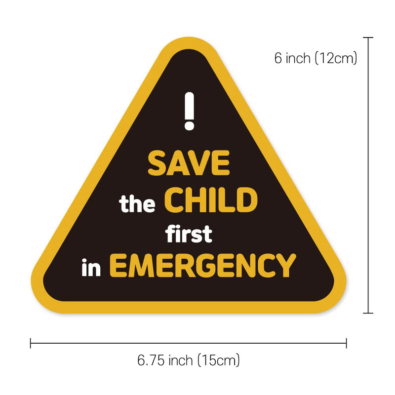 2pcs Baby On Board Safety Caution Stickers for Car, Window, Truck, Van, Bumper Reflection Waterproof No Residue Safety Caution Decal Sign Large 6.75" by 6" Save Child First in Emergency Unique Cute Design - NewNest Australia