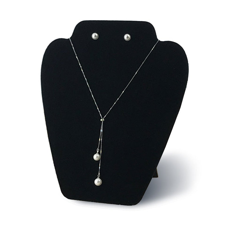 NewNest Australia - 7TH VELVET 6 Pieces Black Velvet Easel Necklace & Earing Display 7 3/8 inches W x 8 2/8 inches H, Cover with Sturdy Velvet, Reinforced Bracket 