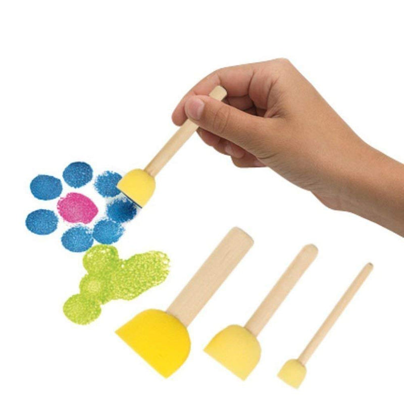 WAFJAMF 20-Pieces Assorted Size Round Sponges Brush Set, Paint Tools for Kids - NewNest Australia