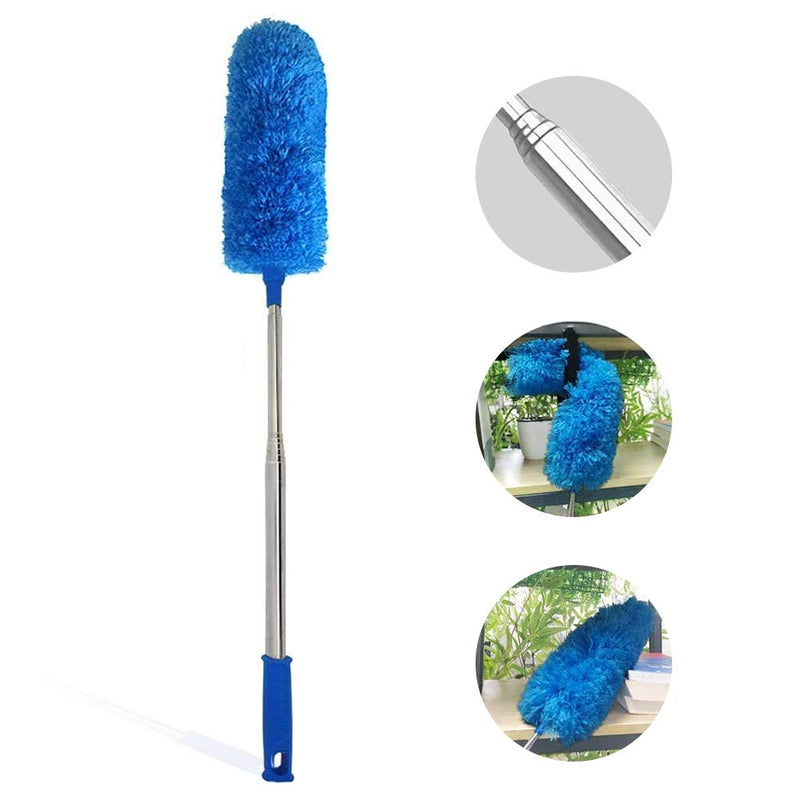 DELUX Microfiber Feather Duster Extendable Duster with 100 inches Extra Long Pole, Bendable Head & Long Handle Dusters for Cleaning Ceiling Fan, High Ceiling, Blinds, Furniture & Cars Blue - NewNest Australia