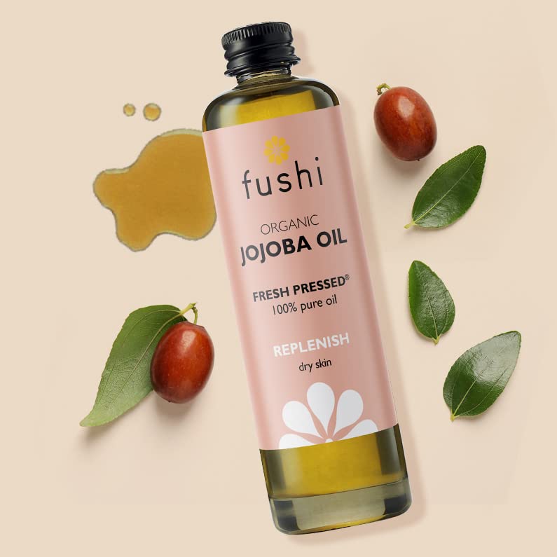 Fushi Organic Jojoba Oil 100 ml | Fresh-Pressed| Rich in Vitamin E | Best for Skin Cleansing, Dry Skin & Dry Hair | Hypoallergenic Oil | Ethical & Vegan Society Approved | Manufactured in the UK - NewNest Australia