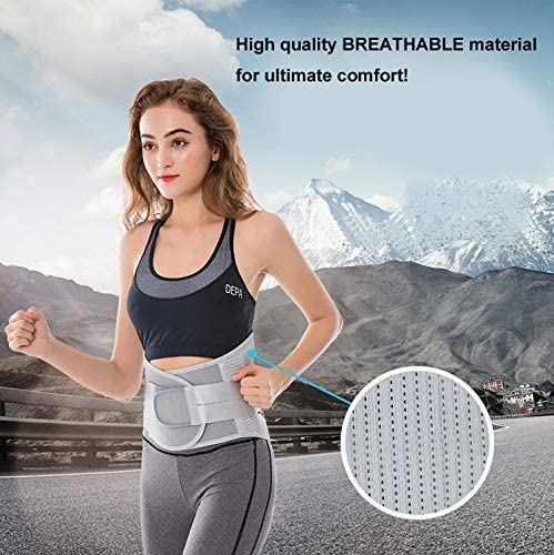 Lower Back Braces for Back Pain Relief - Compression Belt for Men & Women - Lumbar Support Waist Backbrace for Herniated Disc, Sciatica, Scoliosis - Breathable Mesh Design, Adjustable Straps (S, Gray) S(Navel:30"-35") - NewNest Australia