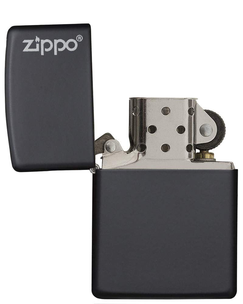 Zippo Matte Pocket Lighters Logo Black - NewNest Australia