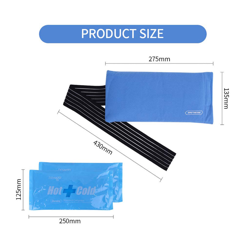NEWGO Cooling Pads with Fleece Soft 27.5 x 13.5 cm Reusable Ice Packs Cold Hot Compress, Multiple Compress, Wrist, Arm, Knee, Neck, Ankle Injuries, Pack of 2 - NewNest Australia