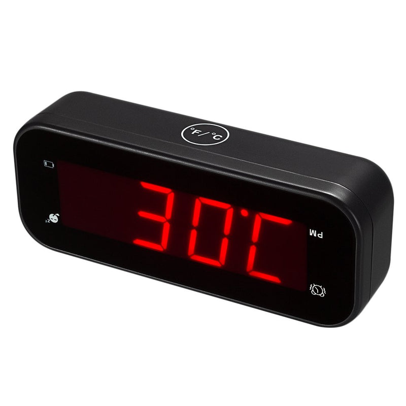 NewNest Australia - Kwanwa Small Digital Alarm Clock for Travel with LED Temperature or Time Display Stays On,Battery Powered Only 0.9 in LED Display 