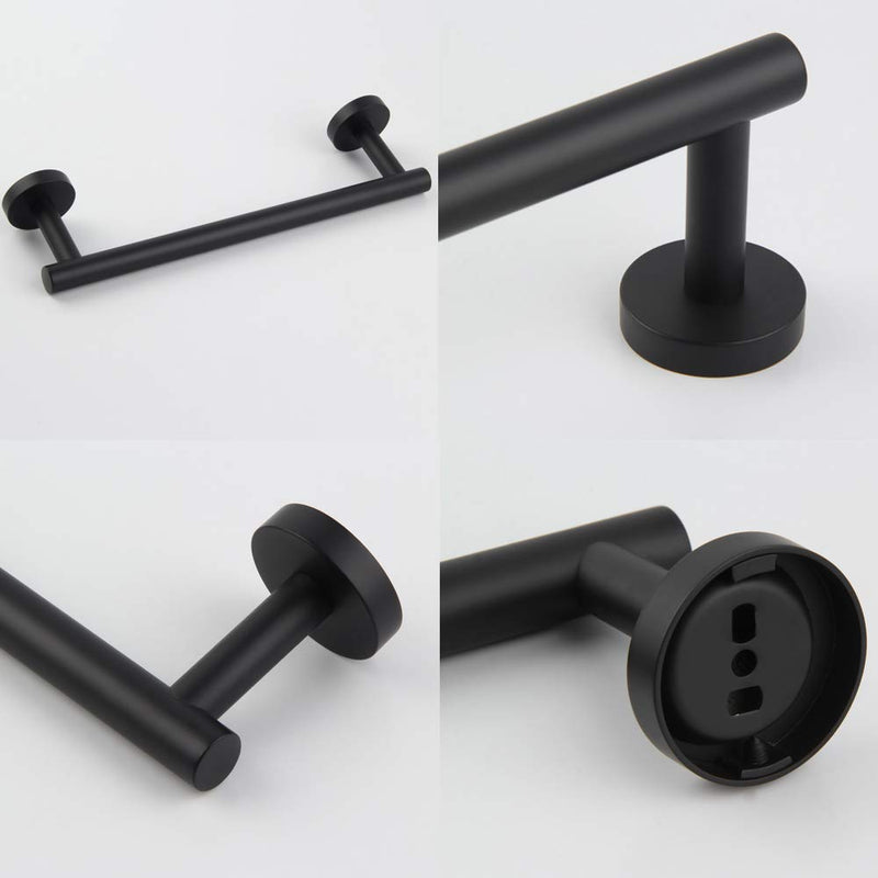 GERZ Bathroom Hardware Accessories Sets Black Matte SUS304 Stainless Steel Bath Shower Set 3-Pieces(Robe Hook Toilet Paper Holder Towel Bar) Contemporary Style - NewNest Australia