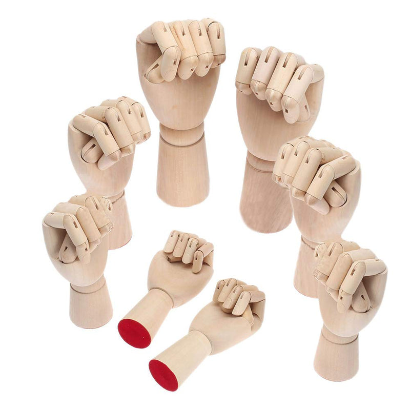 Alikeke 2 Pcs Wooden Hand Model Flexible Moveable Fingers Manikin Hand Figure Both Left and Right Hand for Sketching Drawing Home Office Desk Posable Joints Kids Children Toys Gift 10 INCH - NewNest Australia