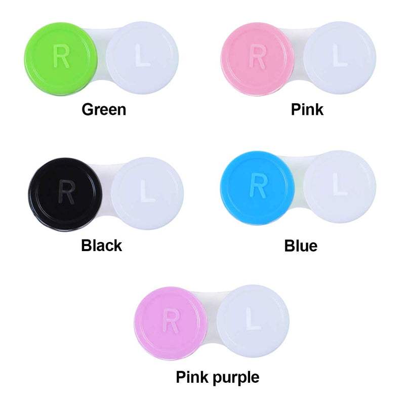 Jinlaili 20PCS Travel Contact Lens Cases, Portable Contact Lens Travel Kit Case, Mini Box Container Contact Lens Holder, Contact Lens Soaking Storage Case with L and R Caps - Green Blue Black Pink - NewNest Australia