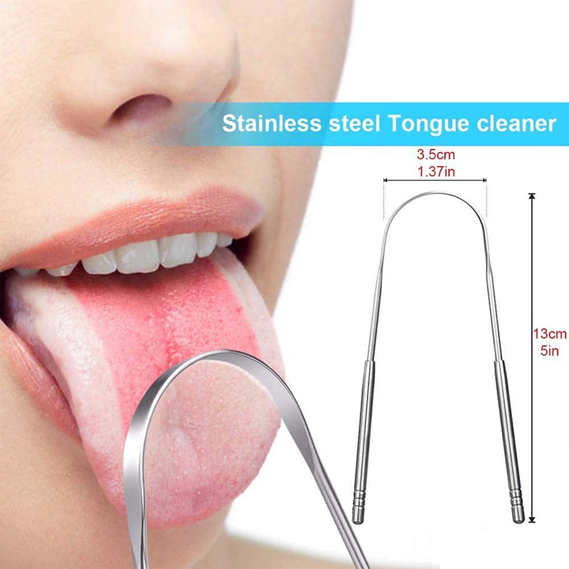 JOX Tongue Scraper Naturally Anti-Microbial - 100% Stainless Steel Tongue scrapers Tongue Care Tool Best Metal Tongue Cleaner and Bad Breath for Adults Oral Hygiene Includes 1 Cotton Bag (2) 2 - NewNest Australia