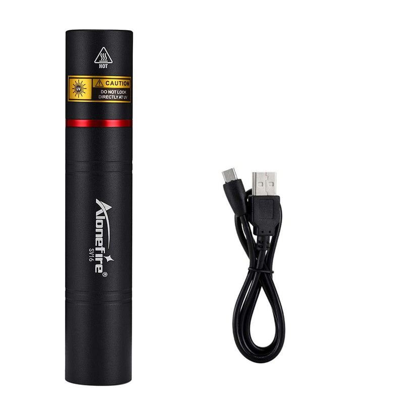 Alonefire SV16 5W Small UV Flashlight 365nm USB Rechargeable Portable Ultraviolet Black Light Flashlight Mini Stain Minerals Money Pet Urine Detector with Power Outlet, Built-in 2600mAh 18650 Battery - NewNest Australia