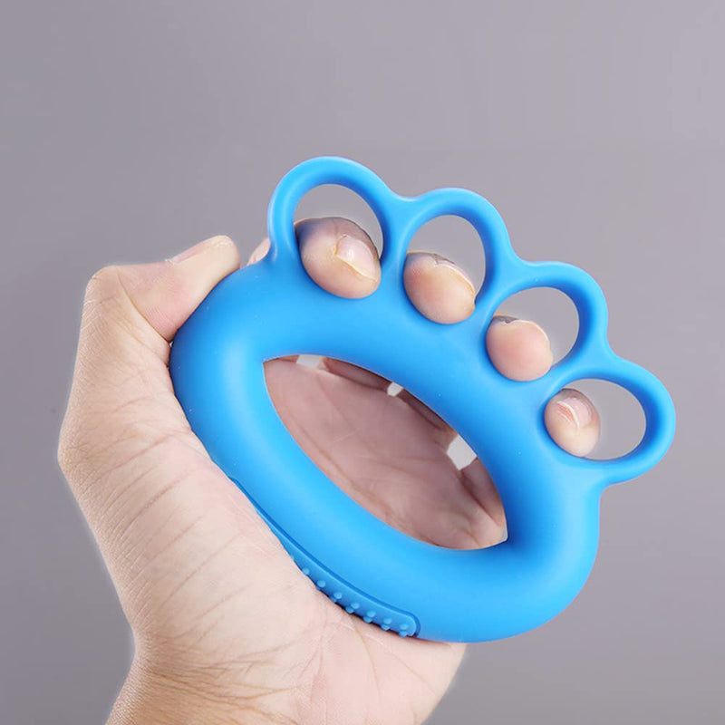 2pcs Blue Hand Exercise Ball Finger Strengthener Exerciser 4 Finger Grip Silicone Grip Strengthener for Elderly and Arthritis Relieve Wrist Pain - NewNest Australia