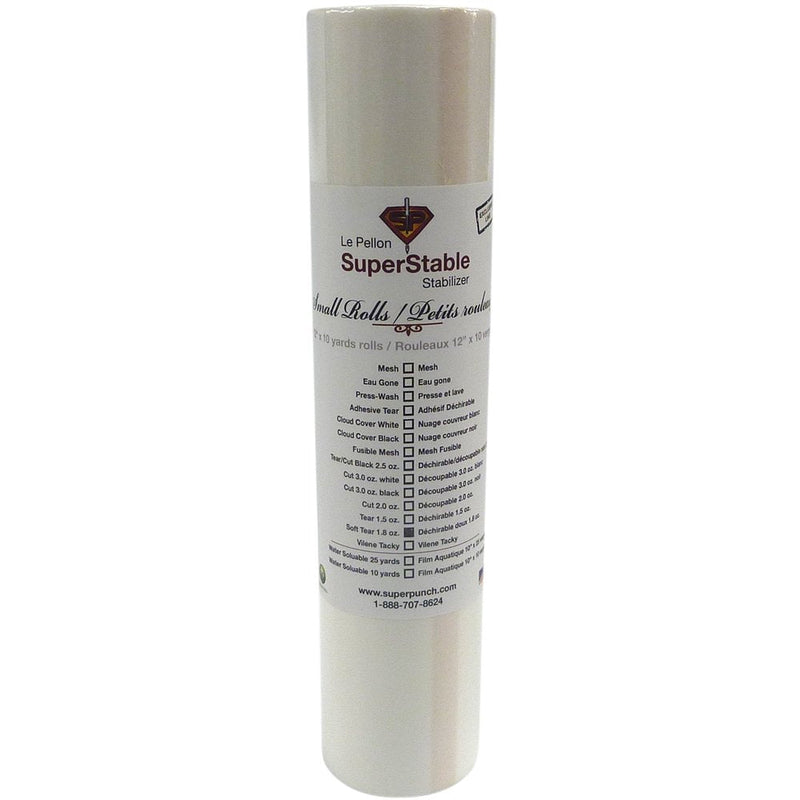 Soft Tear Away Stabilizer White 1.8 oz 12 inch x 10 Yard Roll. SuperStable Machine Embroidery Stabilizer Backing 12" x 10 yards roll - NewNest Australia