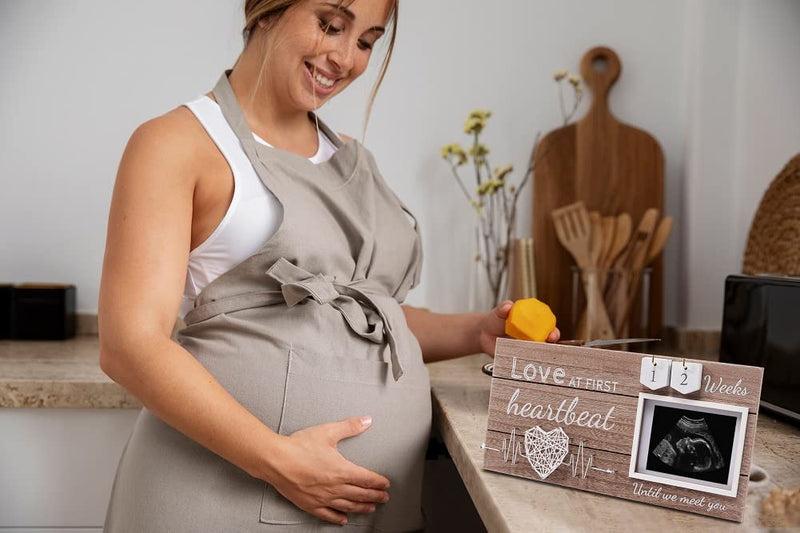 Sonogram Picture Frame Pregnancy Announcements Gift, Love at First Sight Ultrasound picture frames 6x4 Countdown Weeks Design for baby girl room décor, Gender Reveal baby shower First Time Mom Gifts - NewNest Australia