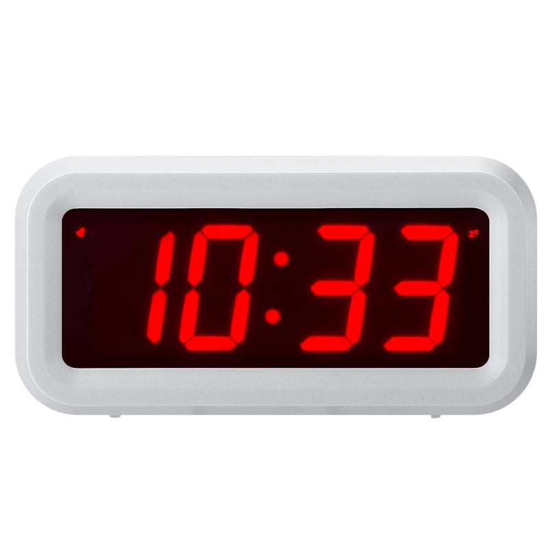 NewNest Australia - Timegyro Digital Alarm Clock Battery Operated with 1.2" Large Display for Bedroom, Heavy Sleepers(White) 