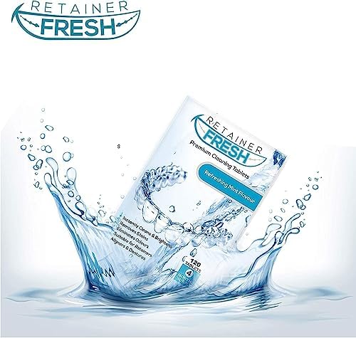 Retainer Cleaning Tablets - 120 Tablets Retainer Fresh, Keep Your Retainers and Stain Free - Retainer Cleaner Tablet, Mouth Guard, Dentures - NewNest Australia