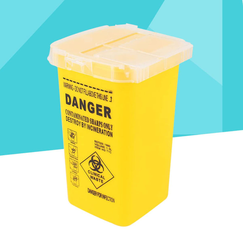 Healifty Box Of 4 Medical Yellow Household Waste And Syringe Cans Daily For Outdoor Use Dermaplane Supplies Test Basket Designed Equipment Sharp Container Size Lid - NewNest Australia