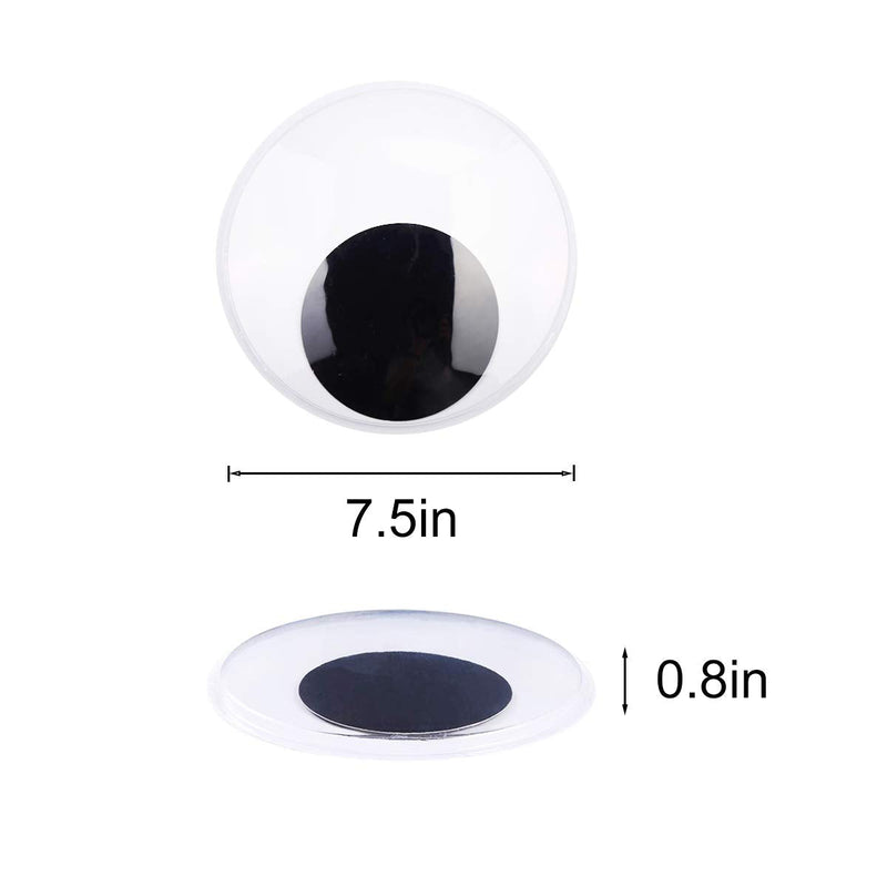 DIYASY 7.5 Inches Giant Googly Eyes, 2 Pcs Large Wiggle Eyes Self Adhesive for DIY Craft Decorations and Christmas Ornaments. - NewNest Australia