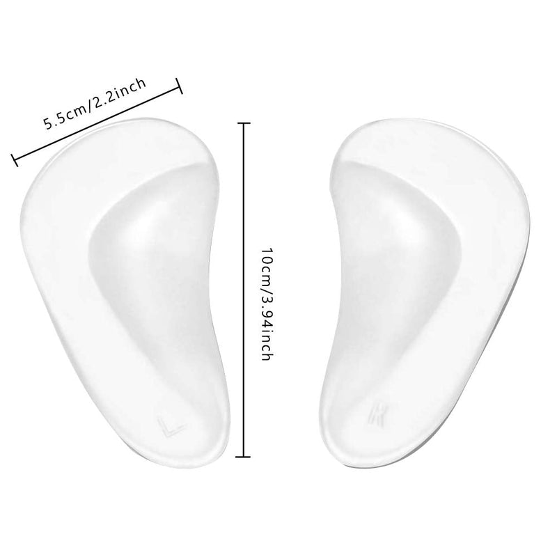 2pairs Clear Gel Arch Support Insoles, Orthotic Insoles Silicone Orthopedic Foot Insoles Flat Feet Arch Support Plantar Fasciitis Shoe Arch Support Gel High Heel Inserts Cushion Pads for Women Men - NewNest Australia