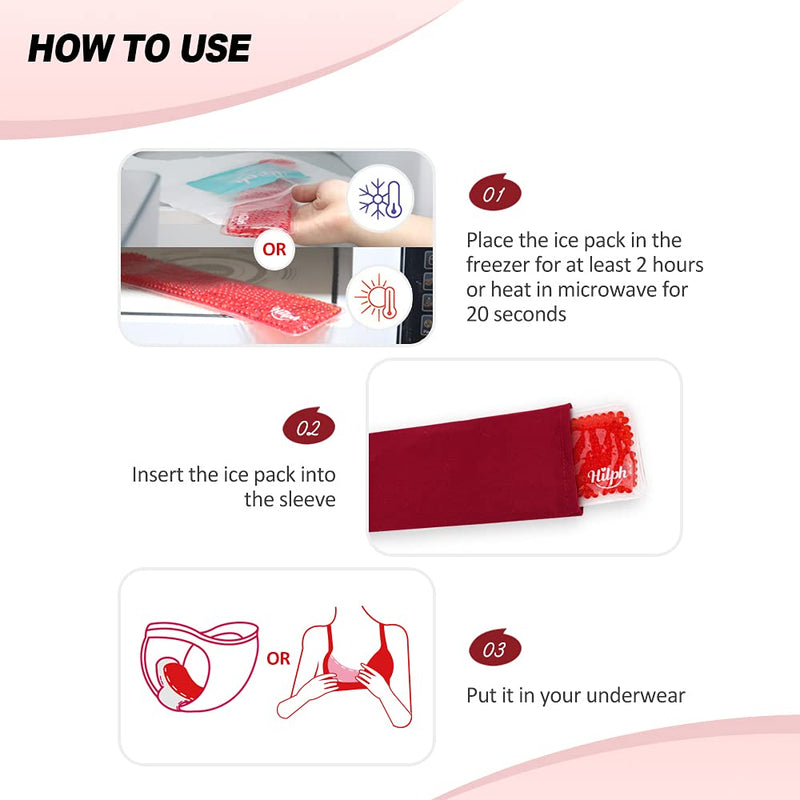 Hilph Perineal Cold Packs Postpartum Ice Pads, Maternity Cooling Pads After Birth for Hemorrhoid Pain Relief and Vaginal Recovery, Breast Pain, Reusable 2 Perineal Ice Packs with 4 Washable Sleeves - NewNest Australia
