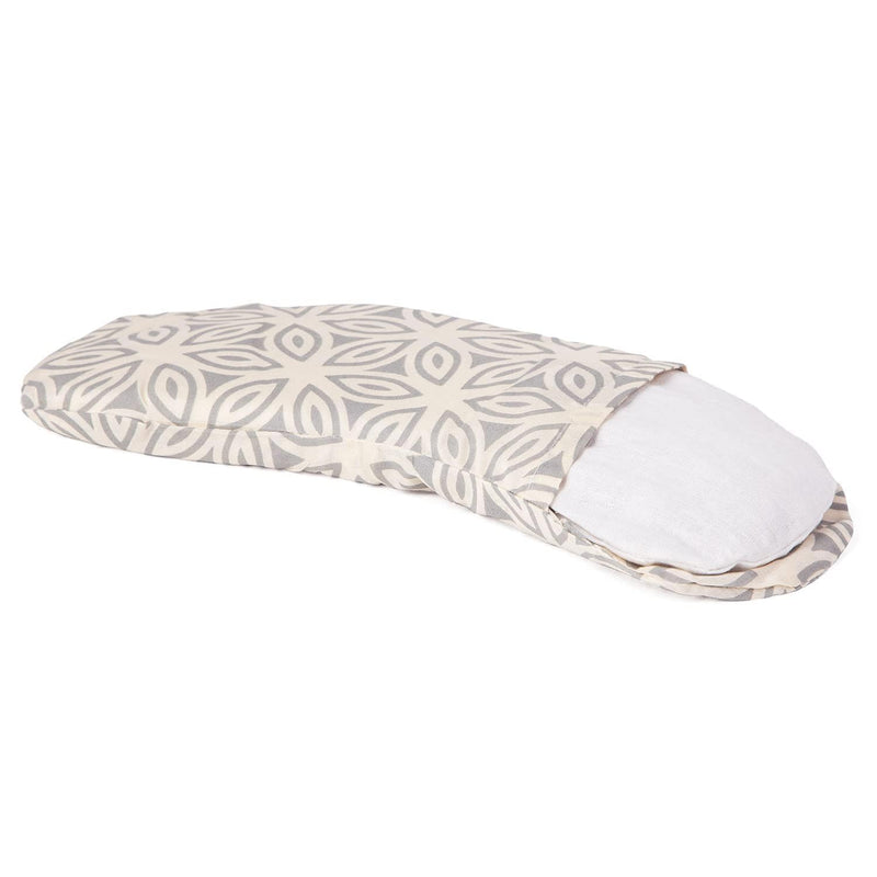Bodhi Soft Cotton Eye Pillow | Filling made from organic linseed & organic lavender | Vegan | Eye mask for yoga, relaxation & meditation | Available in several designs Lotus, natural gray - NewNest Australia