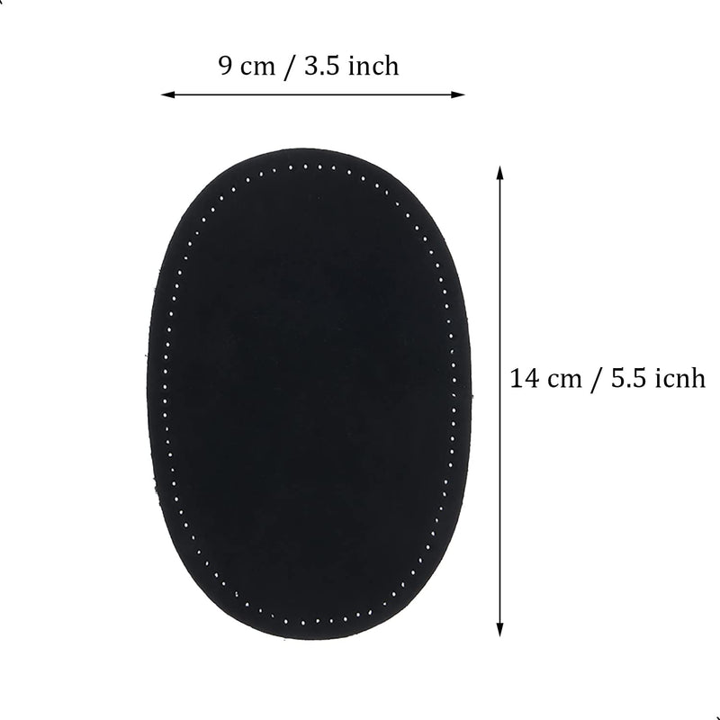 ZUPAYIPA 2Pcs Sew-On Fabric Oval Elbow Knee Patches Sweater Trousers Repair Patches Craft Supply Sewing Appliques (Suede Fabric，Black) Black - NewNest Australia