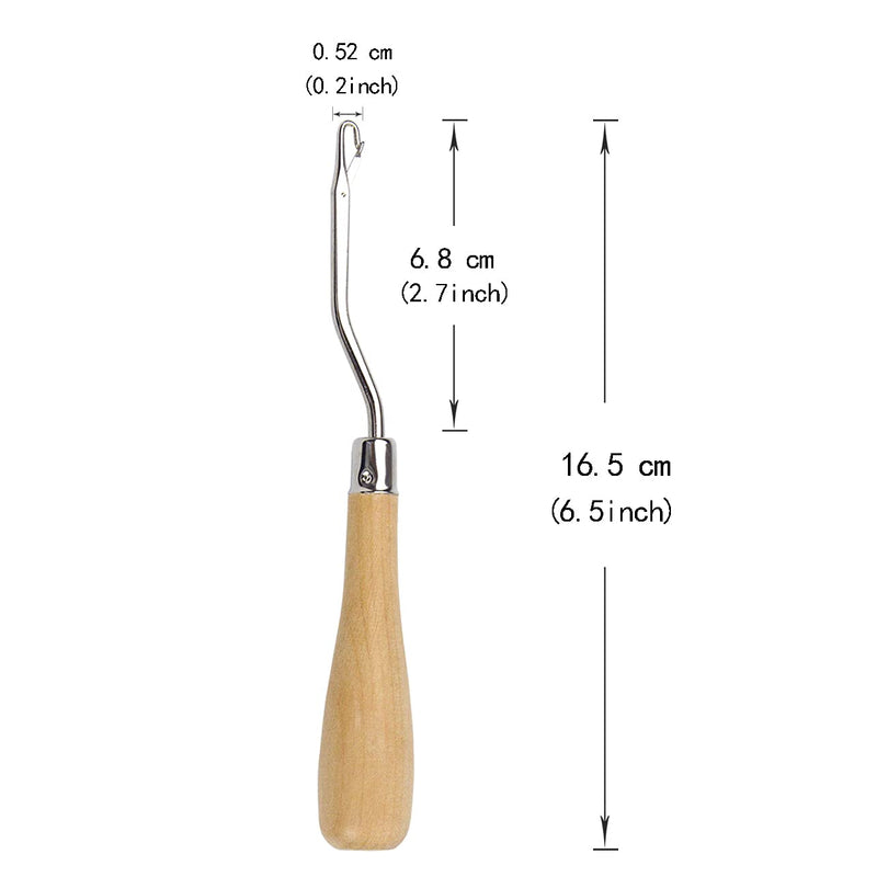 3 Pcs 6.5 Inch Wooden Bent Latch Hook Supplies Tool for Rug Making and Other Crafts - NewNest Australia