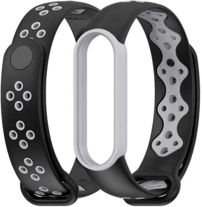 KOMI Compatible with Xiaomi Mi 3/4 Band Smart Watch, Breathable Sport Silicone Wristbands Bracelet for Woman Men Replacement Wrist Strap… 4 Pcs - NewNest Australia