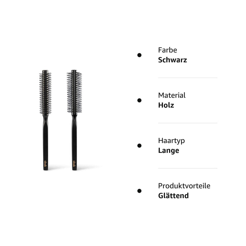 vinsk® beard brush L | Round breasts for beard and hair | Hairbrush small round with 190 bristles | ideal [beard styling] brush for men | View styling beard brush with fine wood - NewNest Australia