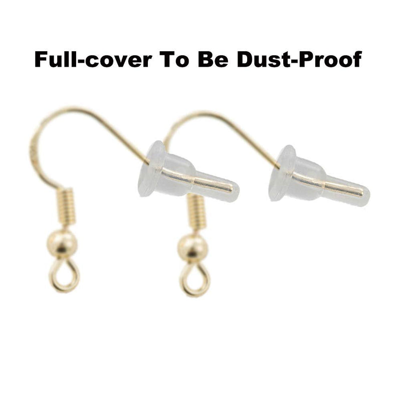 Clear Silicone Earring Backs - 150 Pcs / 75 Pairs Hypoallergenic Secure Push-Back Earring Stoppers for Stud Earrings, 10x6mm Full-Cover Studs Dust-Proof - NewNest Australia